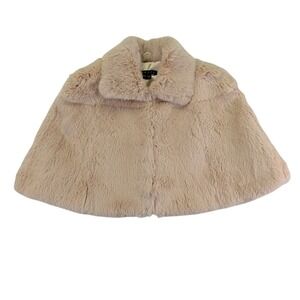 Theory Ivanna Stole Wrap Capelet Rabbit Fur Cape Beige Medium Large Cover Formal